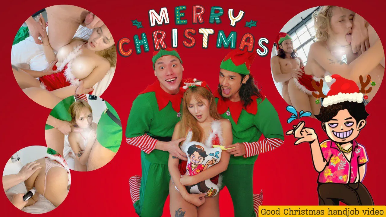 A must-have Christmas special, Thai mixed-race Eufy makes her first appearance in a threesome! Super contrast slut who likes to be deepthroated by big cocks