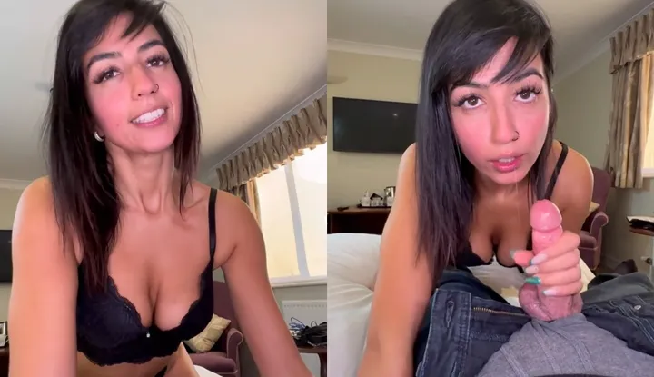 All natural, no make up; your girlfriend shows off her new lingerie and gets rewarded with a big facial