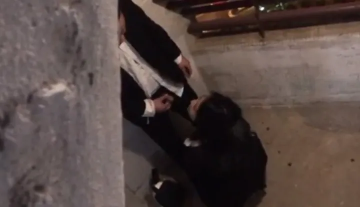 Going All Out!!! Realtor Eats a Strudel By the Staircases Out in the Open ~ 3