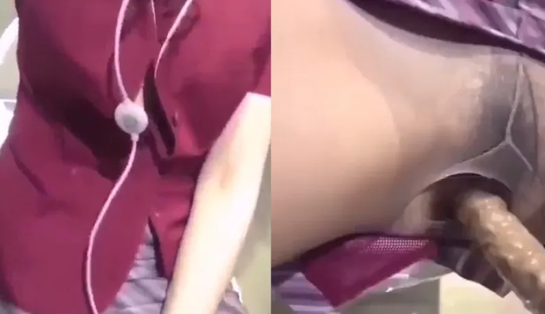 แอร์โฮสเตสเอาดิลโด้ช่วยตัวเอง
