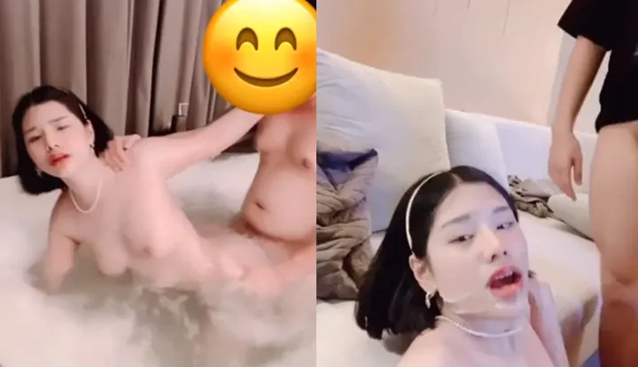 [Thaïlande] Pénétration passionnée dans la baignoire, le sperme abondant remplit la bouche