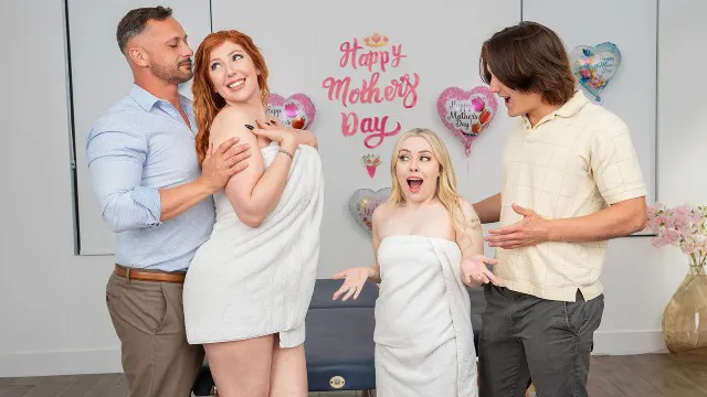 Busty MILF Lauren Phillips bekommt am Muttertag ein Vierfach mit Haley Spades nach einer Massage — OopsFamily